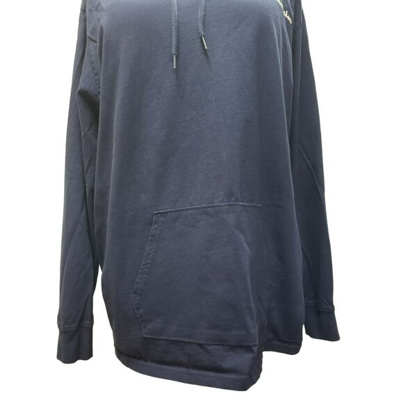 Champion Navy Blue Hoodie T-Shirt, Long Sleeve, Men's XXL, Drawstring, Pocket - Picture 9 of 13